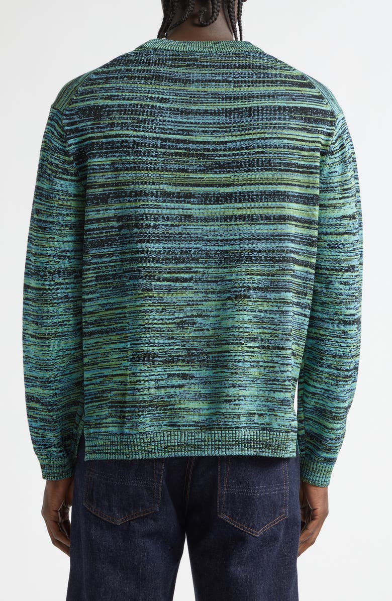 Waste Yarn Project Space Dye One of a Kind Crewneck Sweater, Alternate, color, Blue Green Dark
