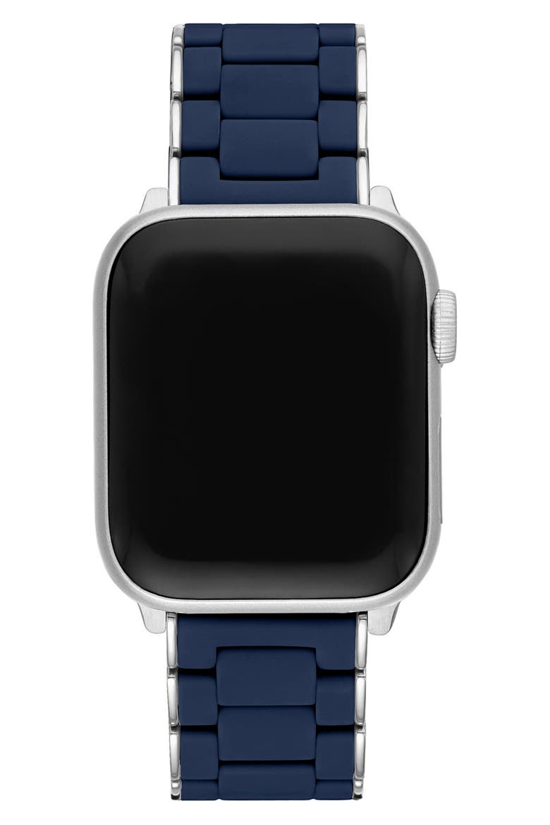 Silicone 20mm Apple Watch® Bracelet Watchband, Alternate, color, NAVY