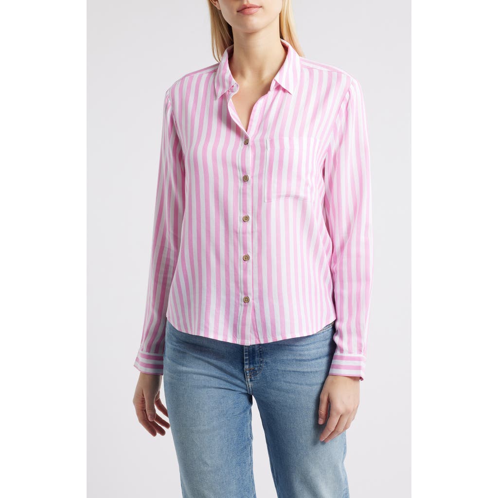 BEACHLUNCHLOUNGE BEACHLUNCHLOUNGE CANDACE STRIPE BUTTON-UP SHIRT