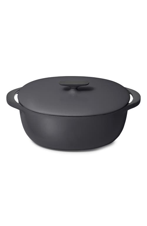 Caraway Enameled Cast Iron 8.5-quart Oval Dutch Oven With Lid In Black