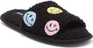 JOE BOXER Faux Shearling Happy Face Slipper