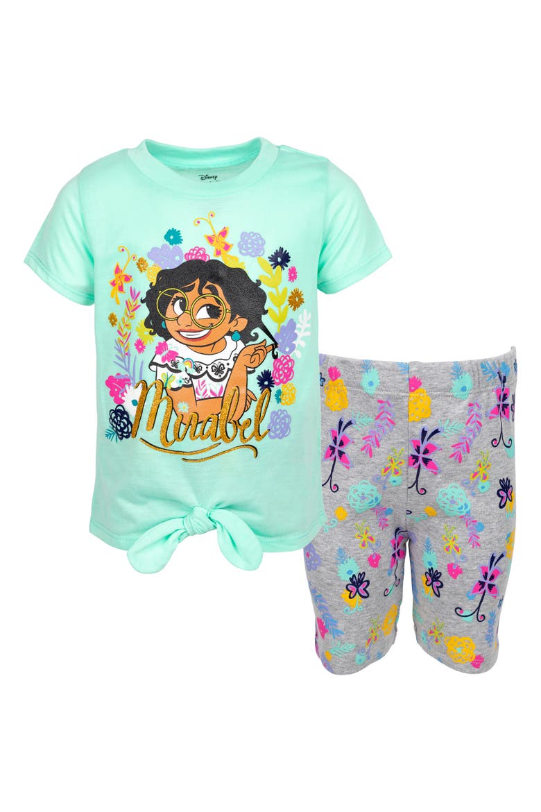 Encanto Mirabel 2-Piece T-Shirt and Bike Shorts Set, Main, color, Mirabel Mint