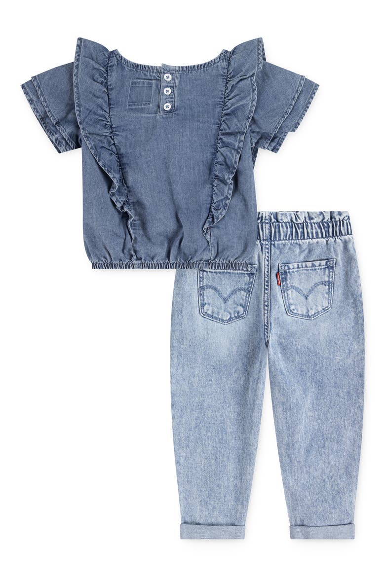 Kids' Heart Pocket Denim Top and Jeans Set, Alternate, color, FULLY BAKED