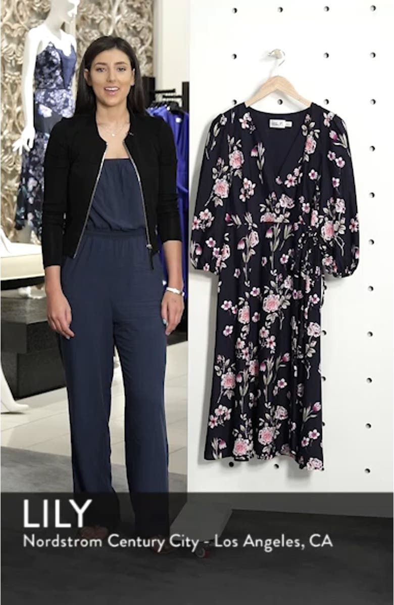 Floral Print Wrap Dress, sales video thumbnail