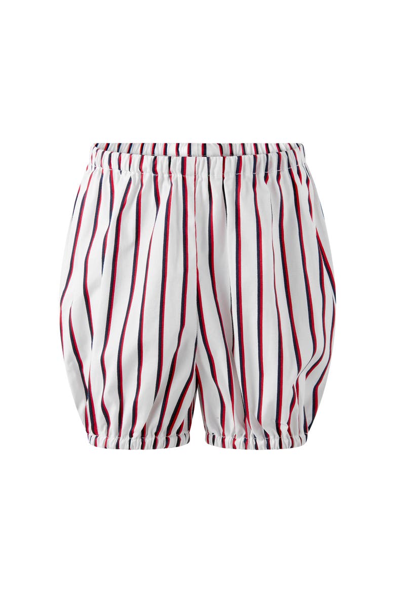 Sailboat Smocked Stripe Dress and Bloomers, Alternate, color, Ivory