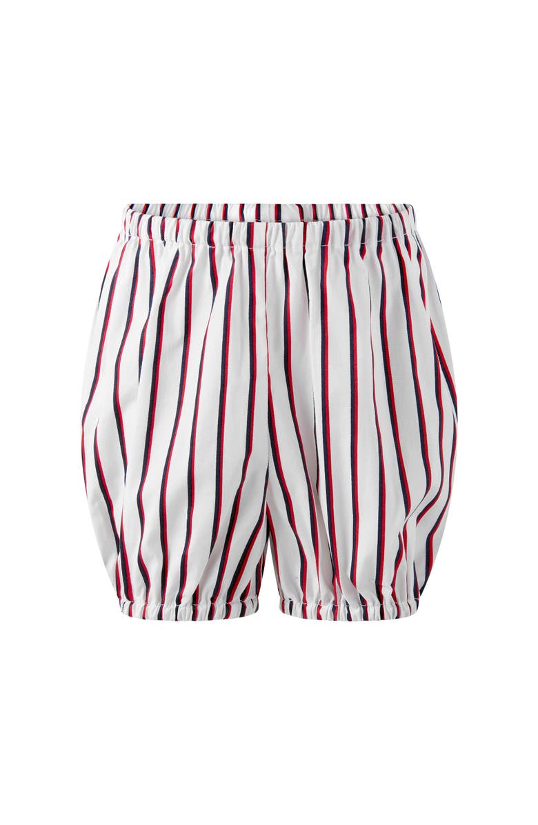 Rachel Riley Sailboat Smocked Stripe Dress and Bloomers, Alternate, color, Ivory