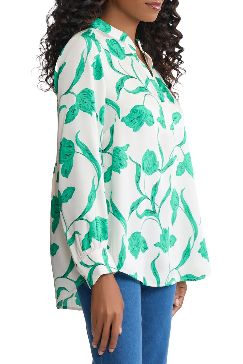 Floral Long Sleeve Popover Shirt, Alternate, color, WHITE SAND MULTI