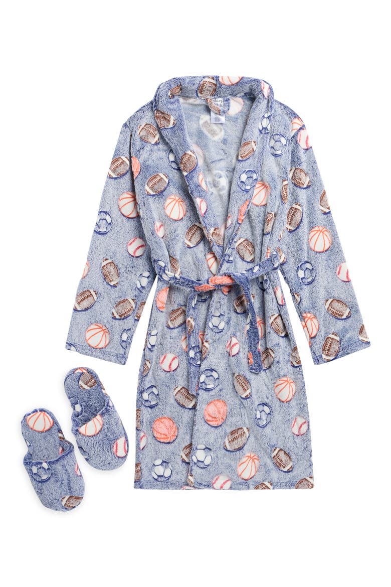 Kids' Robe & Slippers Set, Main, color, NAVY