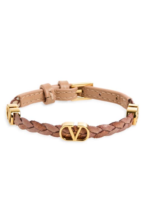 VLOGO Braided Leather Bracelet