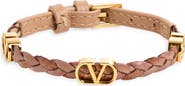Valentino Garavani VLOGO Braided Leather Bracelet
