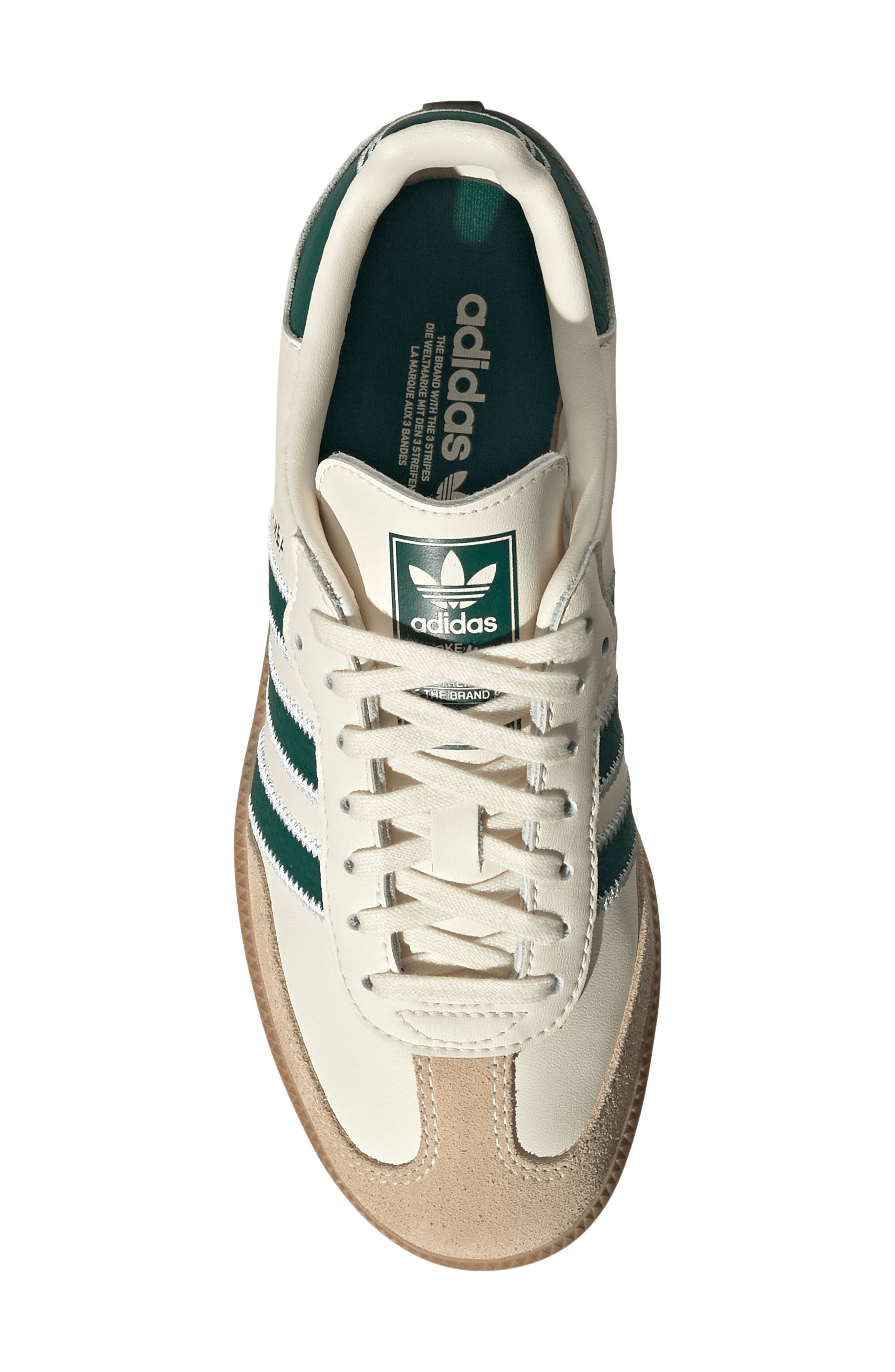 Kids' Samba Sneaker, Alternate, color, CREAM WHITE/ GREEN/ GUM