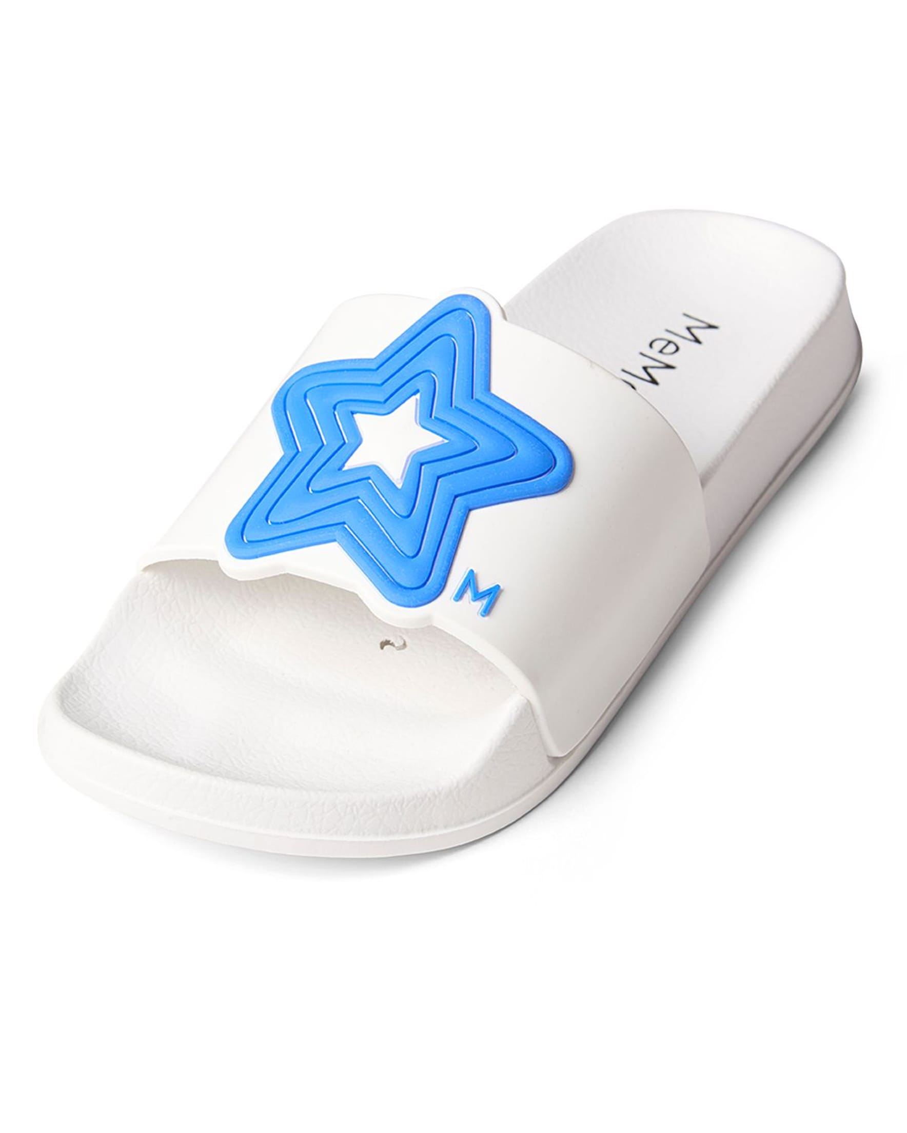 Kids' Unisex 3D-Star Slip-On Sandal Slide, Main, color, White-Blue