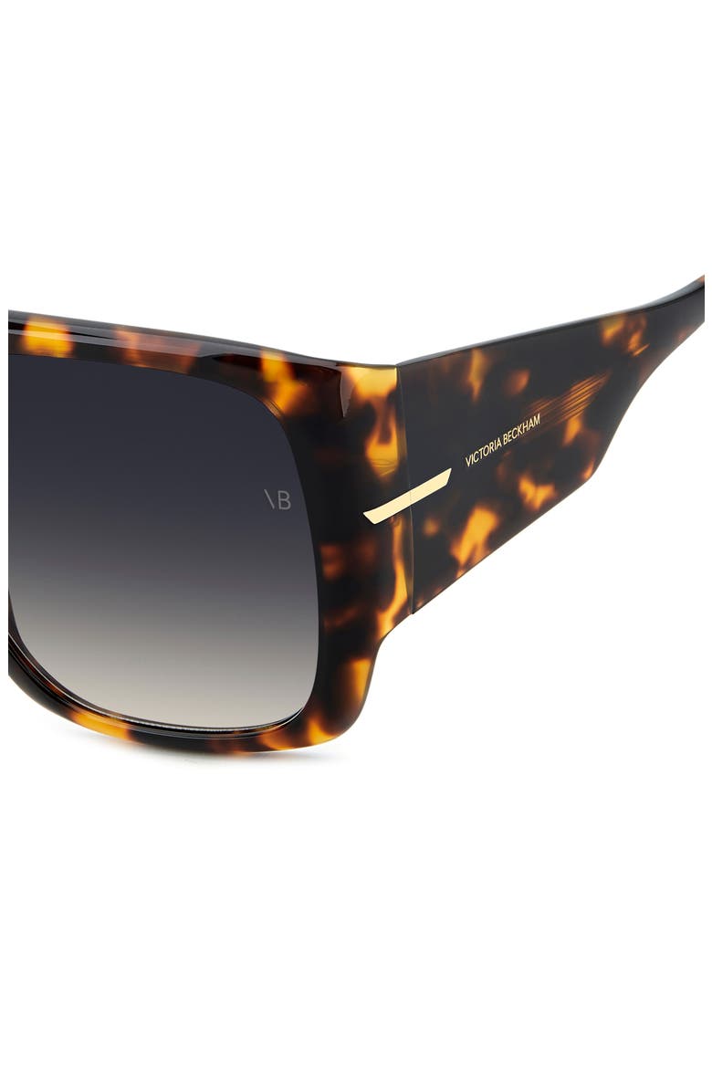 60mm Flat Top Sunglasses, Alternate, color, BROWN HAVANA/ DK BLUE SF