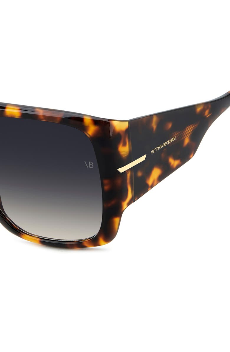 Victoria Beckham 60mm Flat Top Sunglasses, Alternate, color, Brown Havana/ Dk Blue Sf