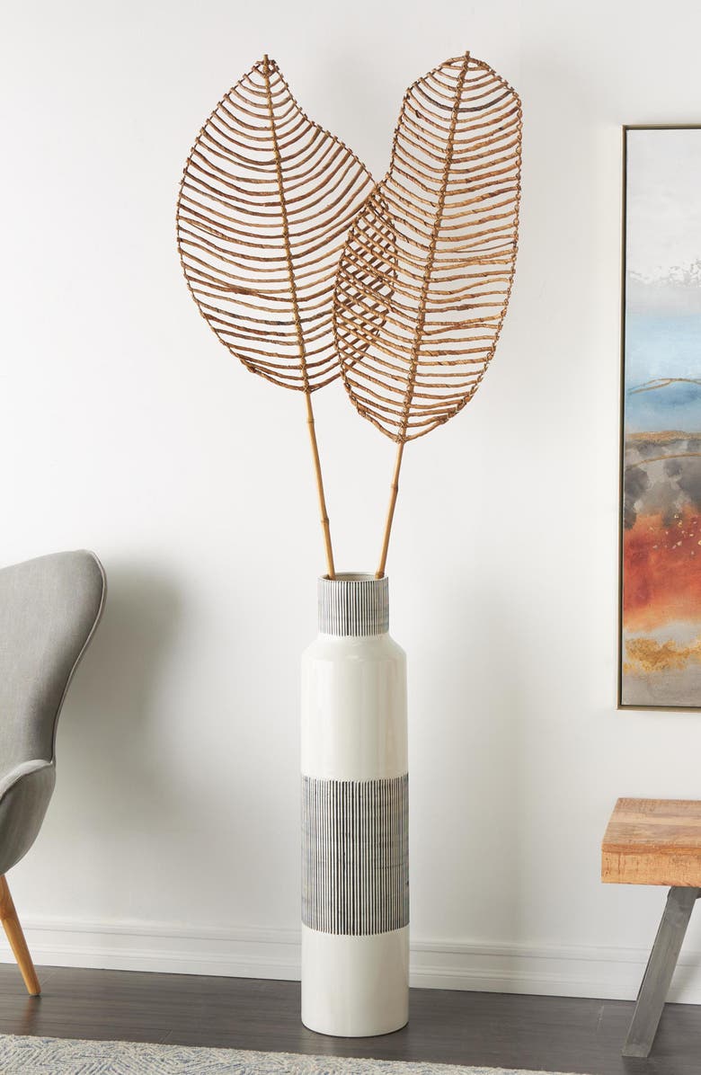 SONOMA SAGE HOME Set of 2 Natural Bamboo Wood Leaf Twigs, Alternate, color, Light Brown