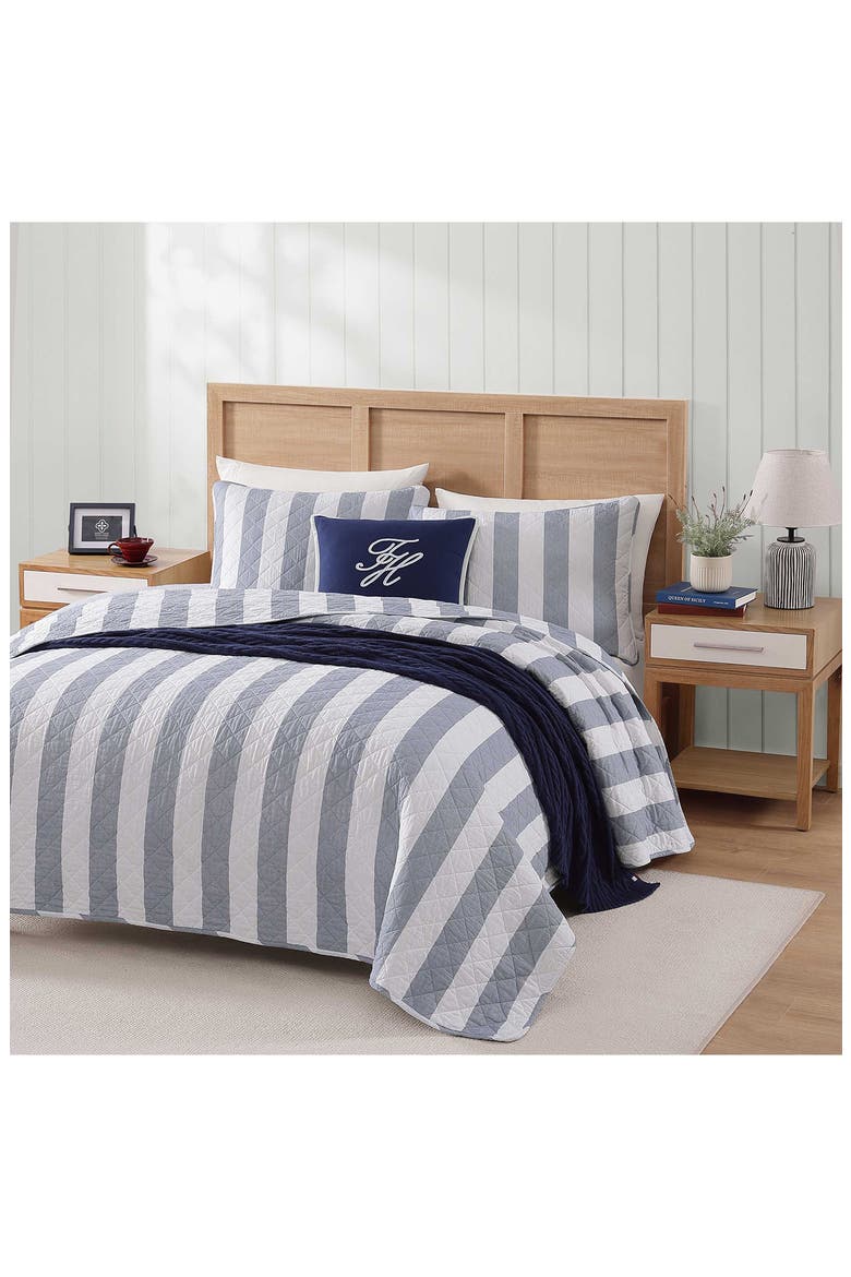 Capri Stripe Quit & Shams Set, Alternate, color, NAVY BLUE-NAVY BLUE