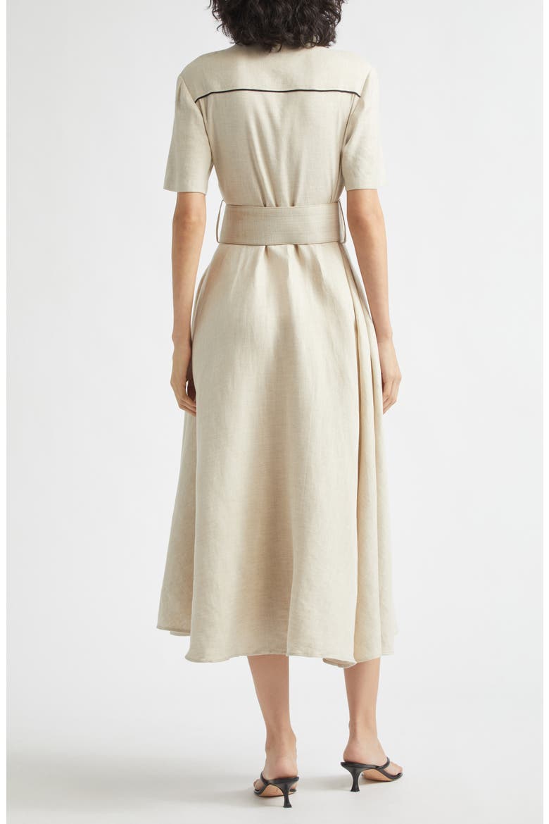 Jean Linen Blend Shirtdress, Alternate, color, DESERT/ JET
