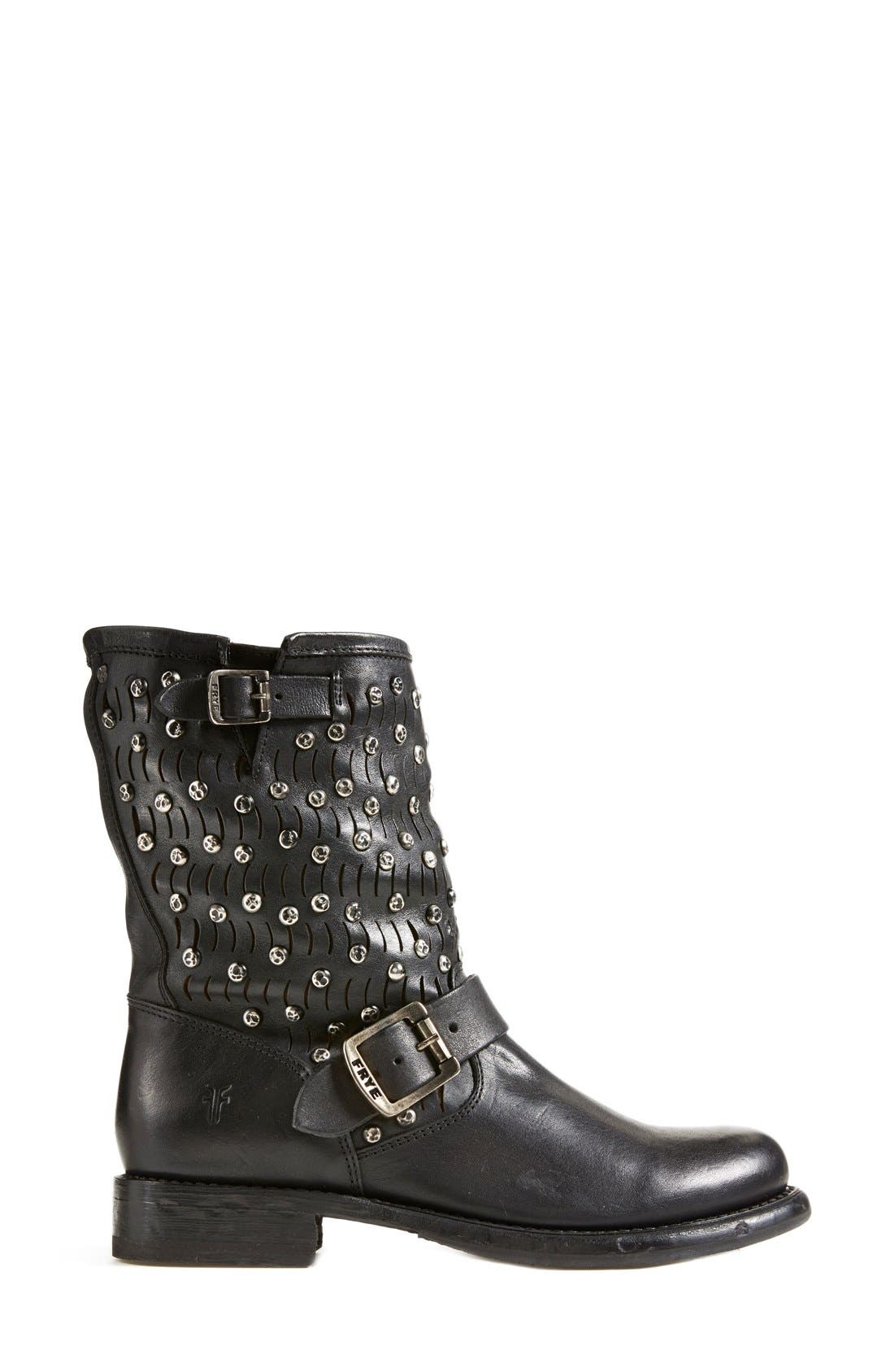 Frye 'Jenna Cut Stud' Short Moto Boot, Alternate, color, 