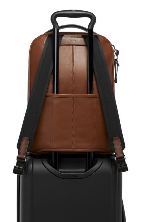 Shop Tumi Brander Leather Backpack In Cognac