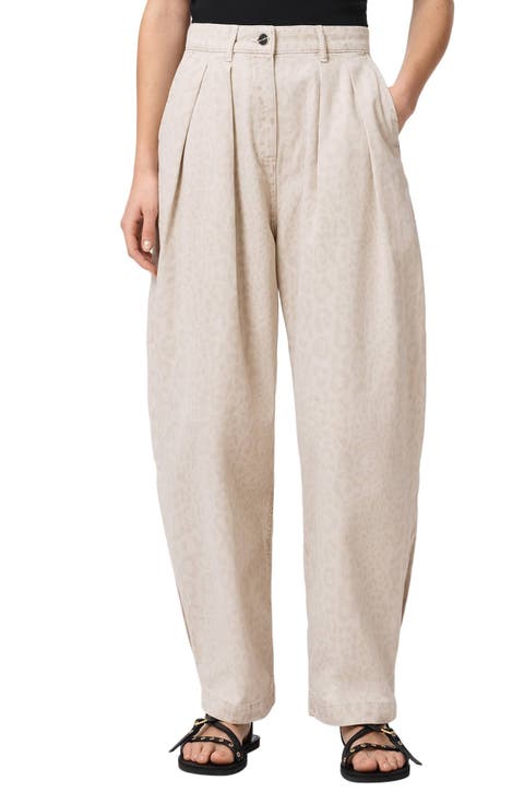 Becca Camo Pleated Cotton Trousers