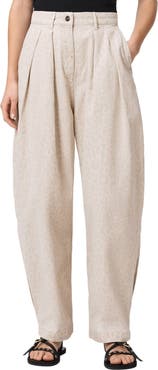 AllSaints Becca Camo Pleated Cotton Trousers