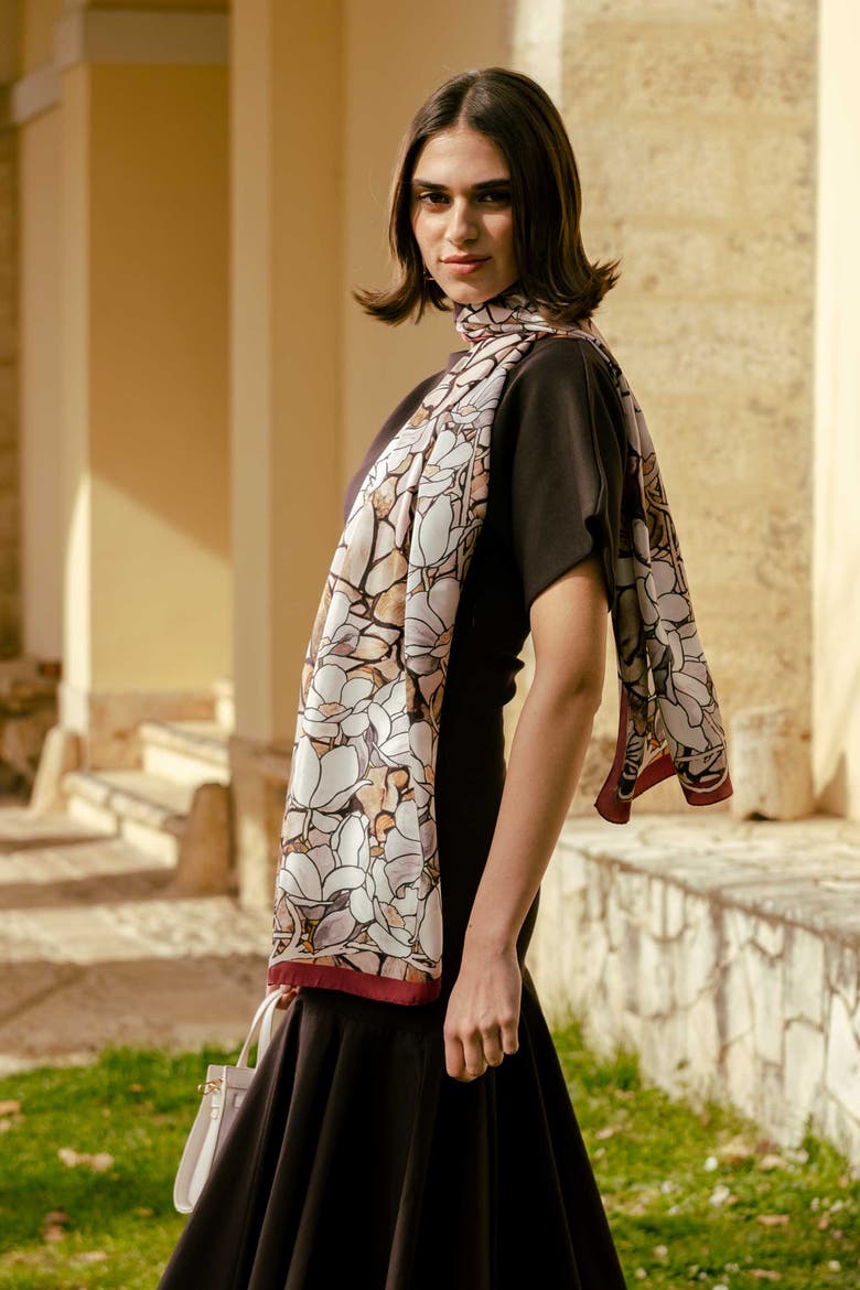 Tiffany - Long Silk Scarf for Women, Alternate, color, Forest Oak