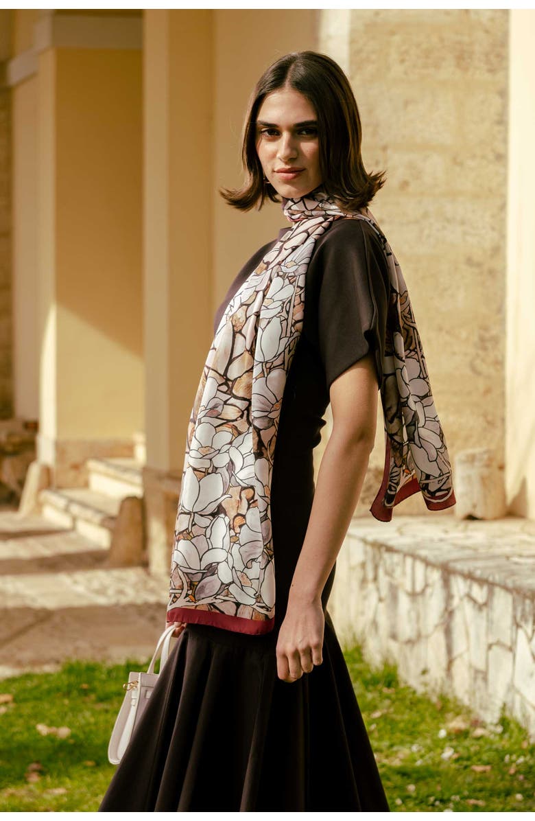 Elizabetta Tiffany - Long Silk Scarf for Women, Alternate, color, Forest Oak