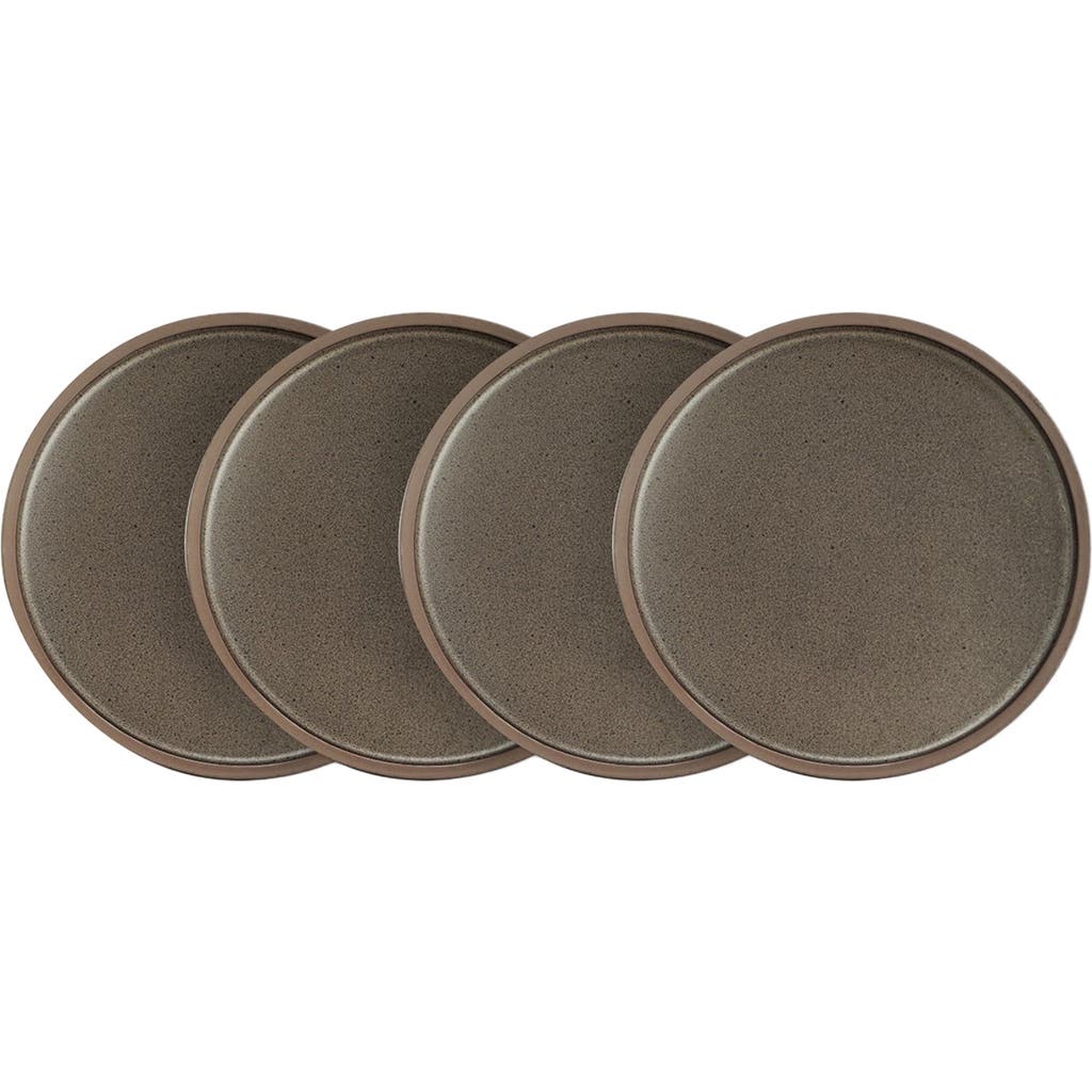 Stone Lain Tina Stoneware 4-piece Salad Plate In Brown