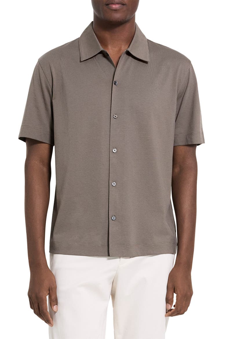 Relaxed Short Sleeve Button-Up Shirt, Main, color, MOREL - 2MY