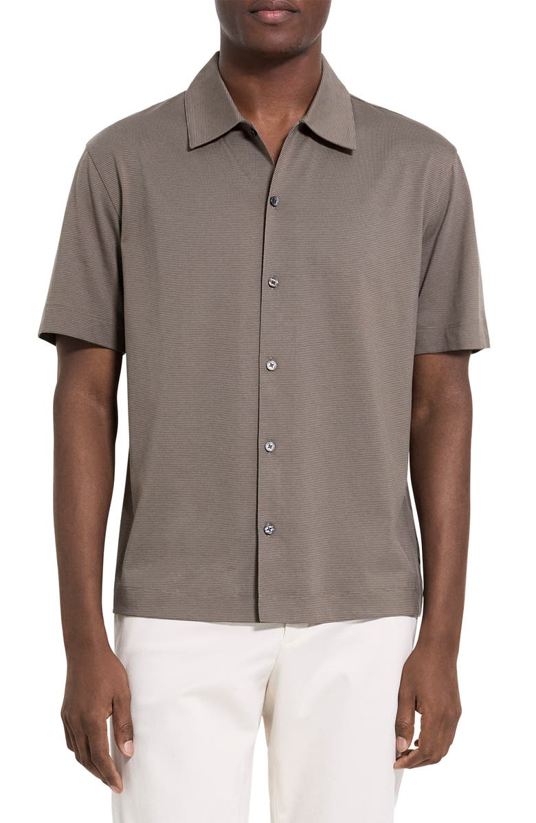 Theory Relaxed Short Sleeve Button-Up Shirt, Main, color, Morel - 2My