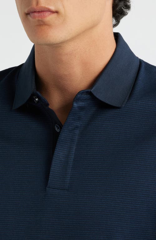 Hugo Boss Boss Pado Long Sleeve Cotton Polo In Blue