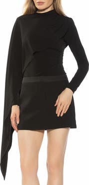 Alexia Admor Ivo Drape Cape Jersey Top