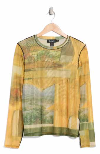 Desigual Long Sleeve Mesh T-Shirt