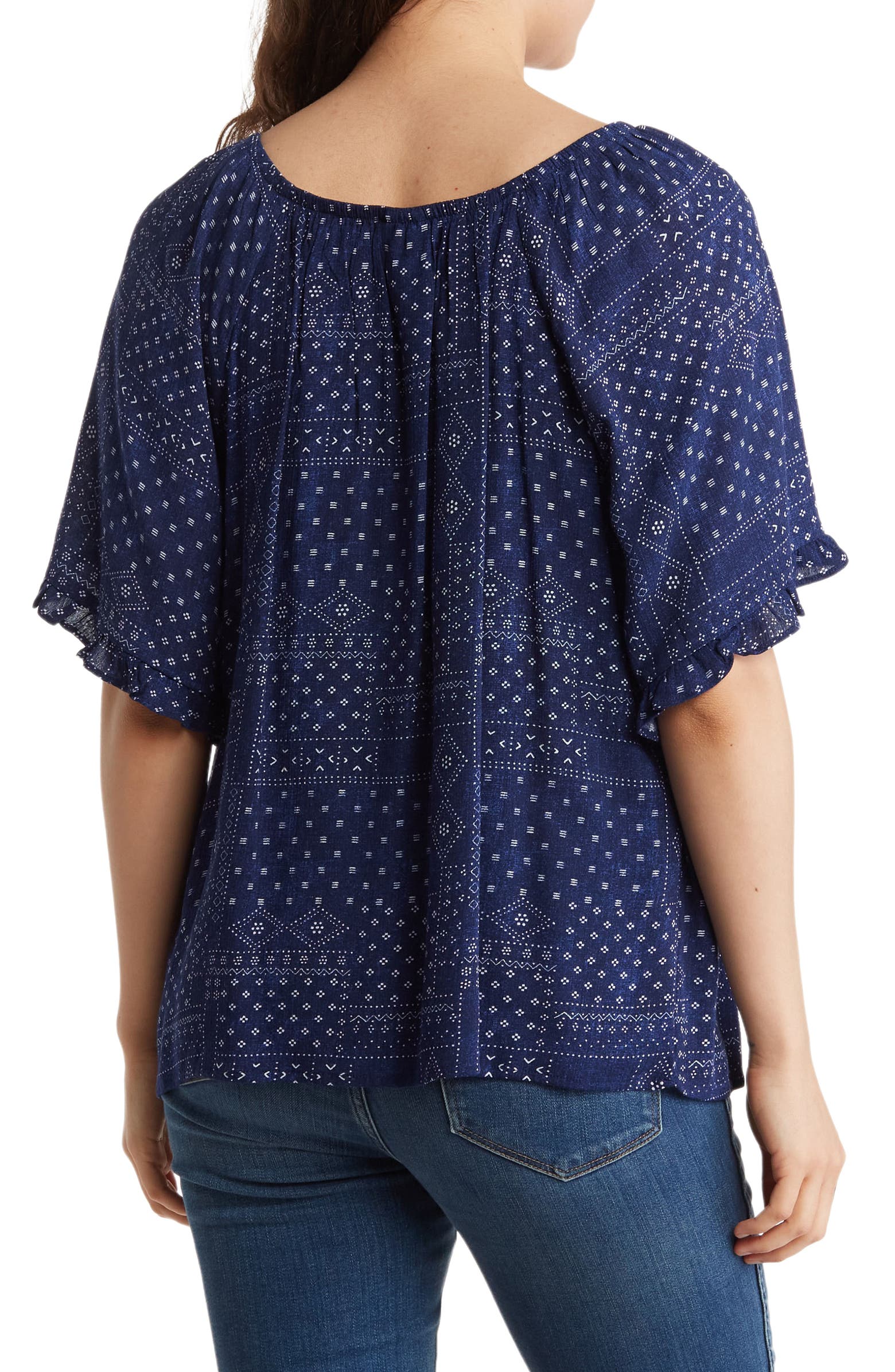 Bobeau Patterned Smocked Top | Nordstromrack
