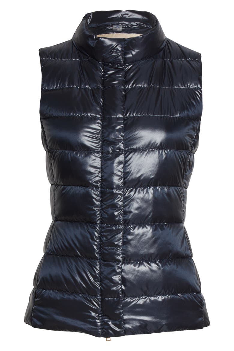Short Quilted Down Vest, Alternate, color, BLUE