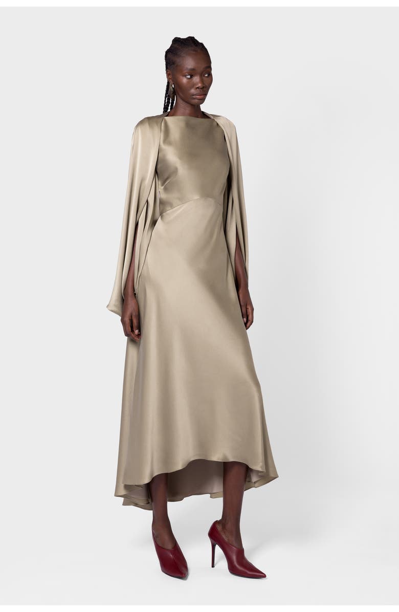 Roksanda Koda Brushed Silk Midi Dress, Main, color, Poire