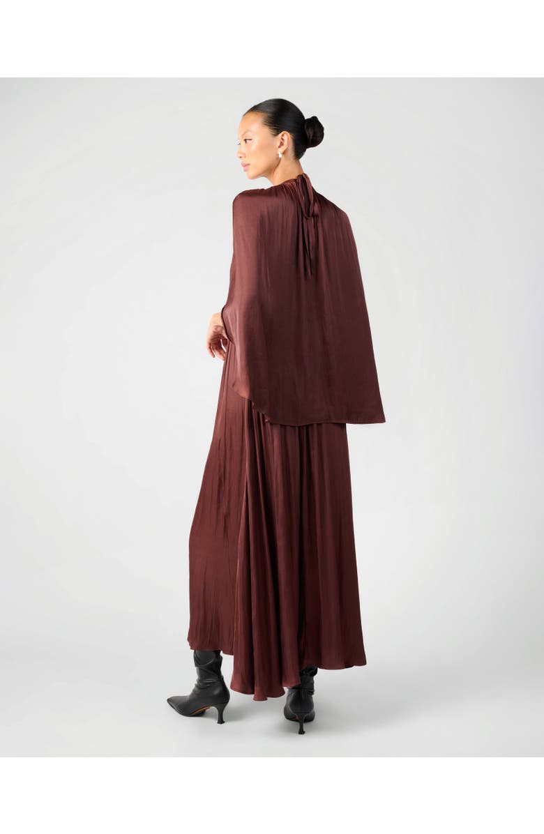 WeWoreWhat Halter Cape Midi Dress, Alternate, color, Cherry