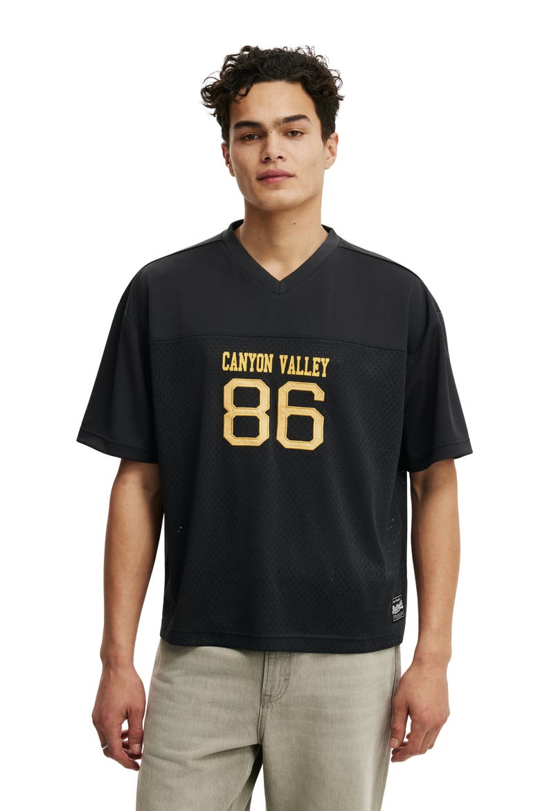 Men's Football Jersey, Main, color, Washed Black  Canyon Valley