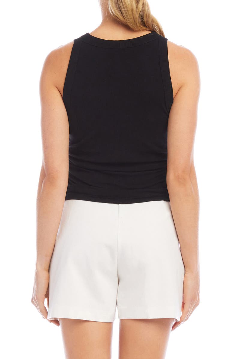 FIFTEEN TWENTY Side Shirred Tank, Alternate, color, Black