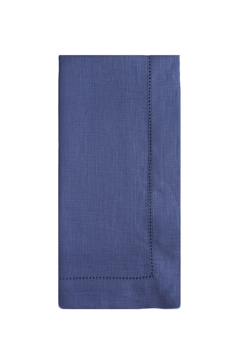 Linen Hemstitch Napkin Set, Main, color, Luxe Blue
