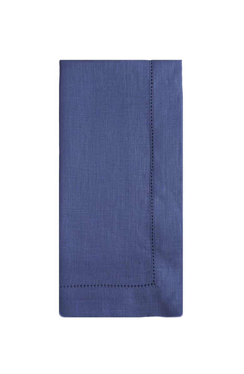 Anaya Linen Hemstitch Napkin Set, Main, color, Luxe Blue