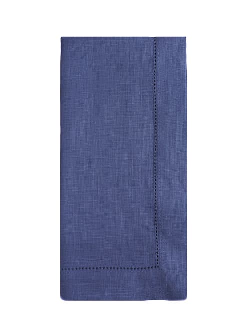 Anaya Linen Hemstitch Napkin Set In Blue