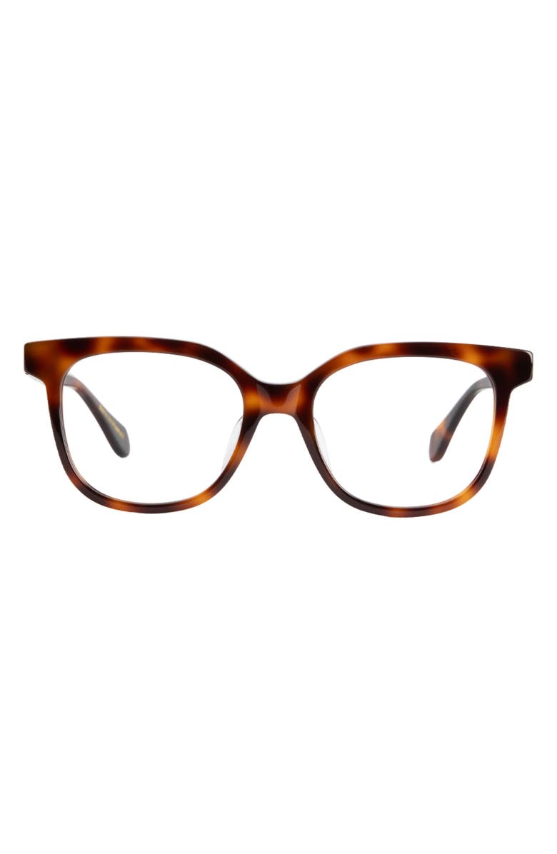 Mohala Eyewear Lahela 52mm Low Nose Bridge Medium Width Square Optical Glasses, Main, color, Cappuccino / Clear Lenses