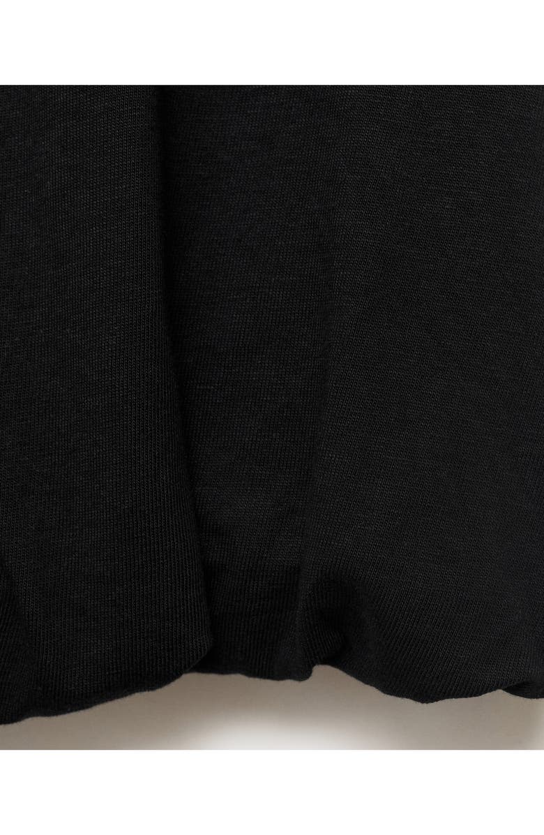 MANGO Cotton Bubble Hem Crop Top, Alternate, color, Black