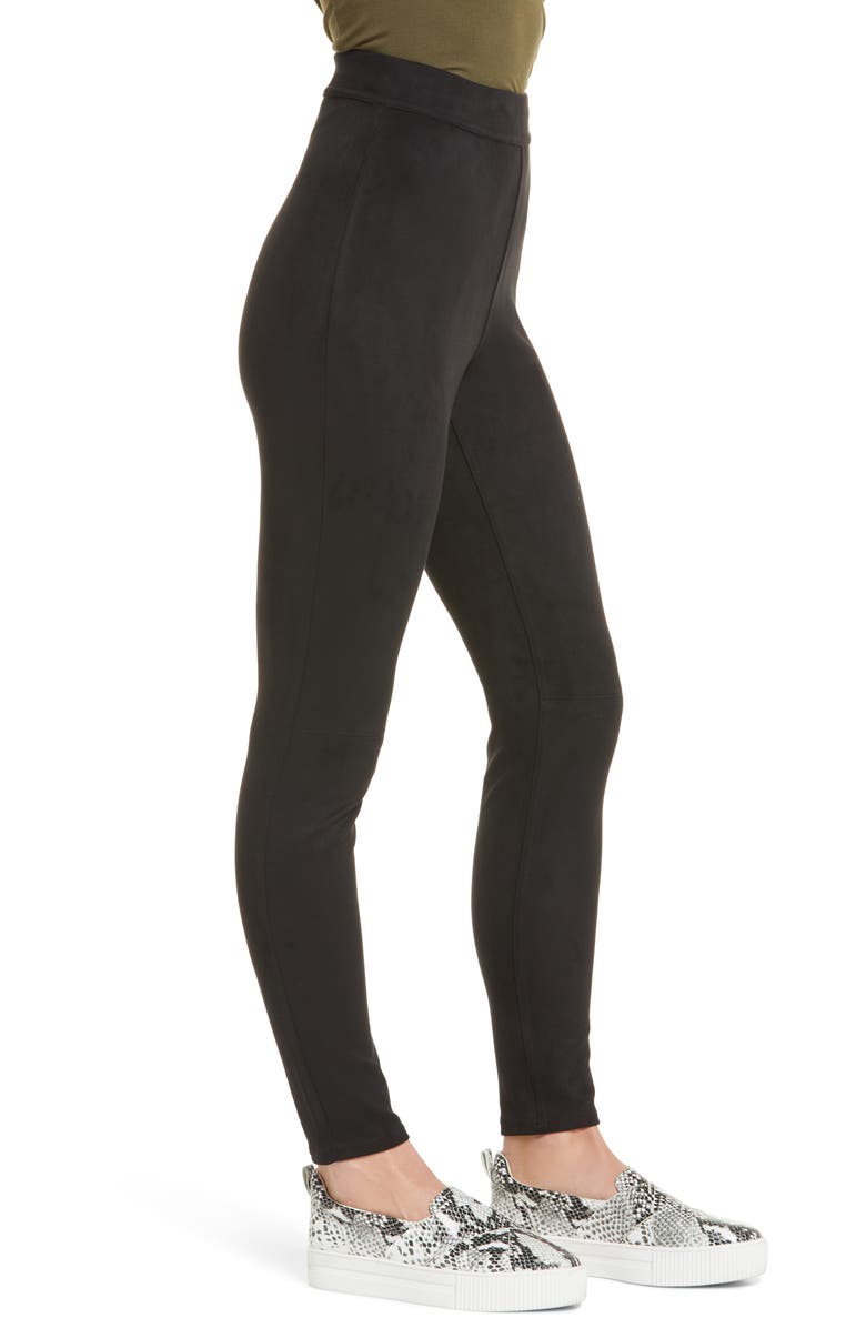 Hue High Waist Microsuede Leggings, Alternate, color, 