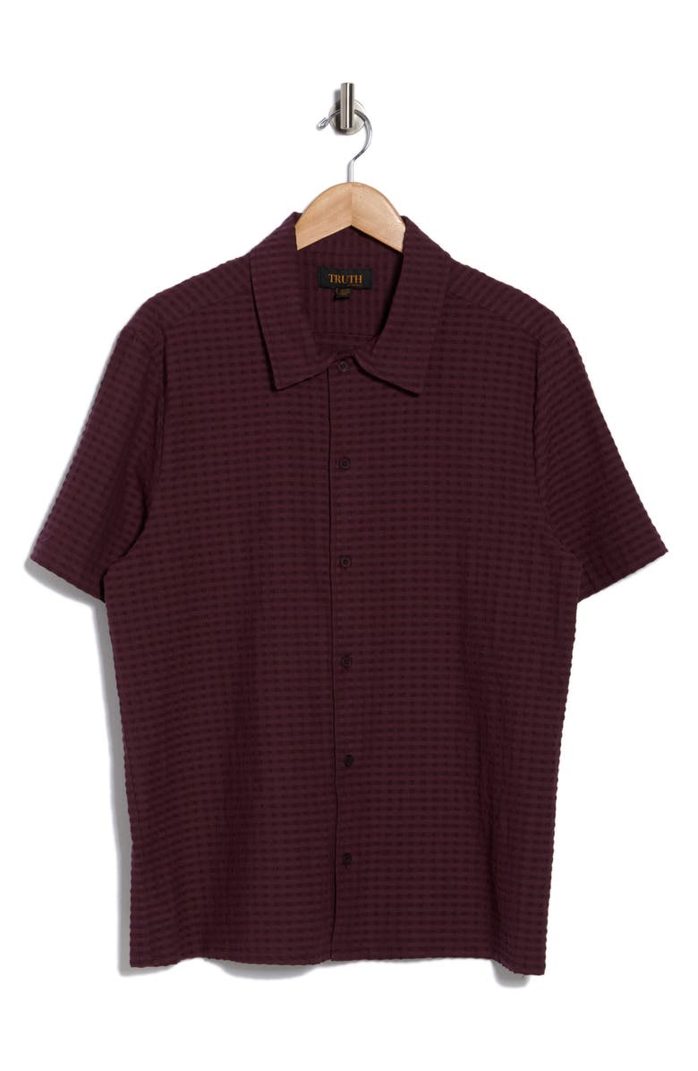 TRUTH Short Sleeve Seersucker Button-Up Shirt, Alternate, color, Mauve