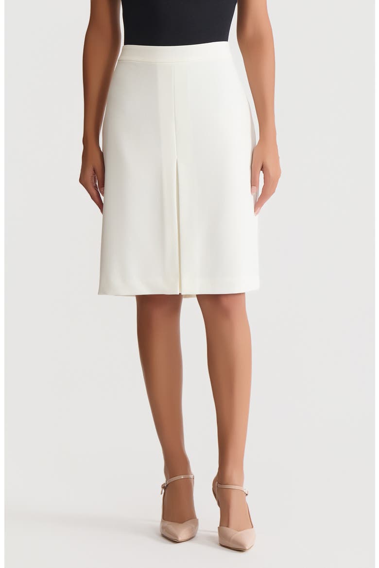 Pleat Front Pencil Skirt, Main, color, VANILLA ICE