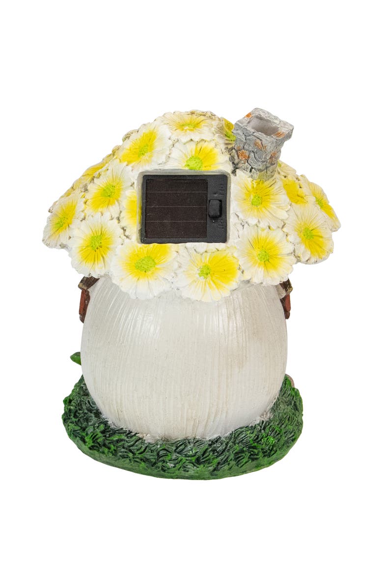 Northlight 7.25" Solar Lighted Flower House Outdoor Garden Statue, Alternate, color, Brown