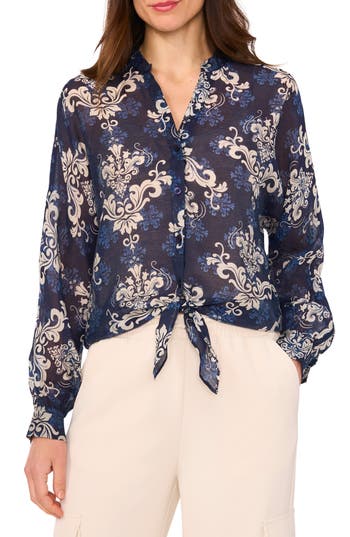 Halogen ® Tie Front Top In Classic Navy
