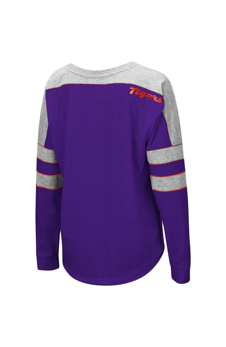 COLOSSEUM Women's Colosseum Purple Clemson Tigers Trey Dolman Long Sleeve T-Shirt, Alternate, color, 